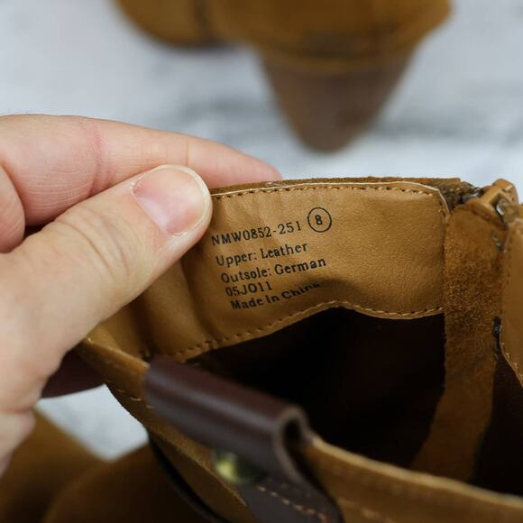 Naughty Monkey Brown Suede Leather Ankle Harness Boots Size 8 Women's - Picture 6 of 9